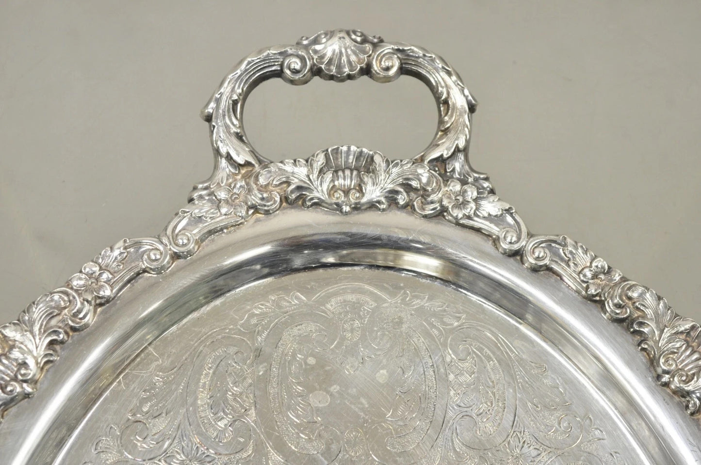 Vintage EPCA Bristol Silver by Poole 73 16 Silver Plated Oval Platter Bar Tray