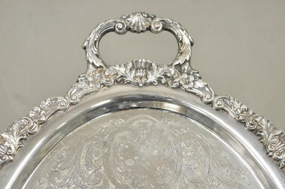 Vintage EPCA Bristol Silver by Poole 73 16 Silver Plated Oval Platter Bar Tray