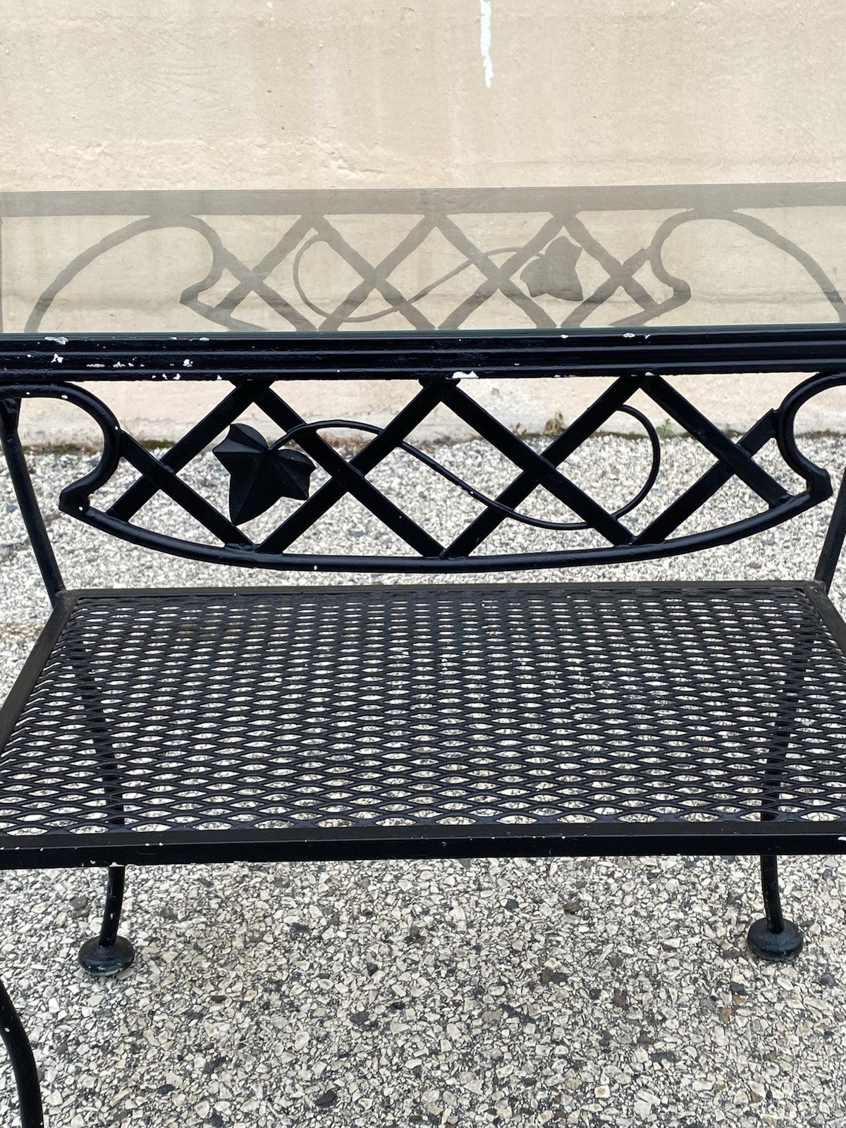 Vintage Wrought Iron Meadowcraft Salterini Style 2 Tier Garden Patio Side Table