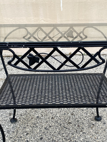 Vintage Wrought Iron Meadowcraft Salterini Style 2 Tier Garden Patio Side Table