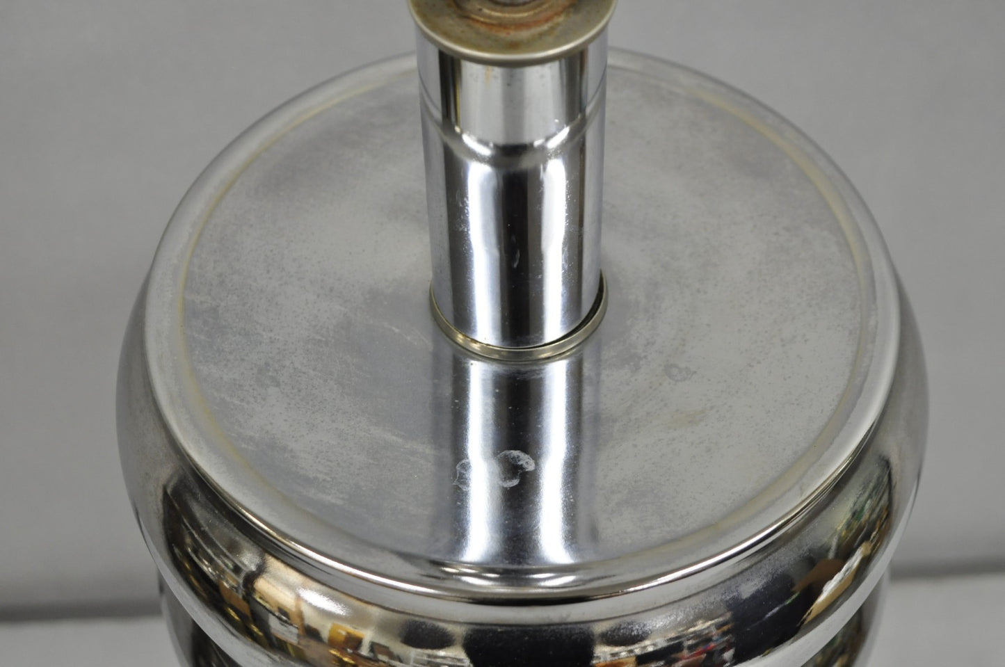 Vintage Mid Century Modern George Kovacs Stacked Ball Chrome Gunmetal Table Lamp