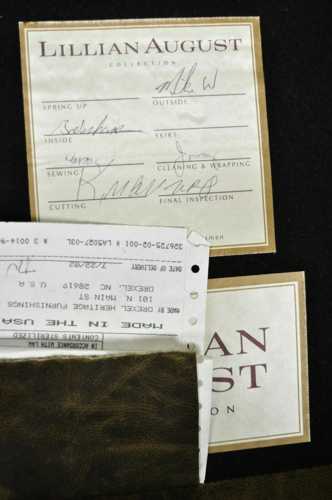 Lillian August Brown Green Leather Chesterfield Club Lounge Chair & Ottoman