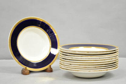 Antique Crown Ducal England Colfax English Regency Cobalt Blue & Gold 41 Pcs