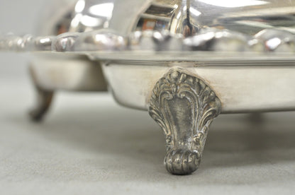 Vintage Poole Lancaster Rose Victorian Silver Plated Twin Double Butter Dish