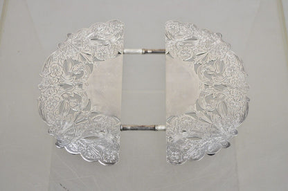 Vintage LBS Co Victorian Style Silver Plated Round Expandable Trivet