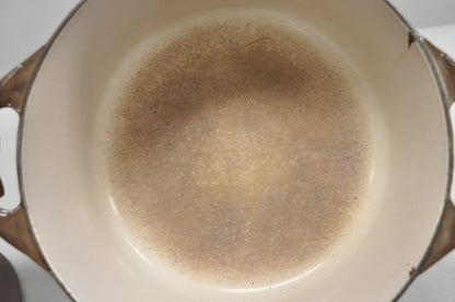 Vintage Cousances France Enameled Cast Iron Dutch Oven Pot Chocolate Brown # 22