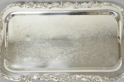 Vintage FB Rogers 1338 Victorian Silver Plated Narrow Serving Platter Bar Tray