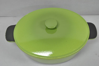Vintage Cast Iron Dutch Oven Made in France 20538 Green Casserole Pot w/ Lid