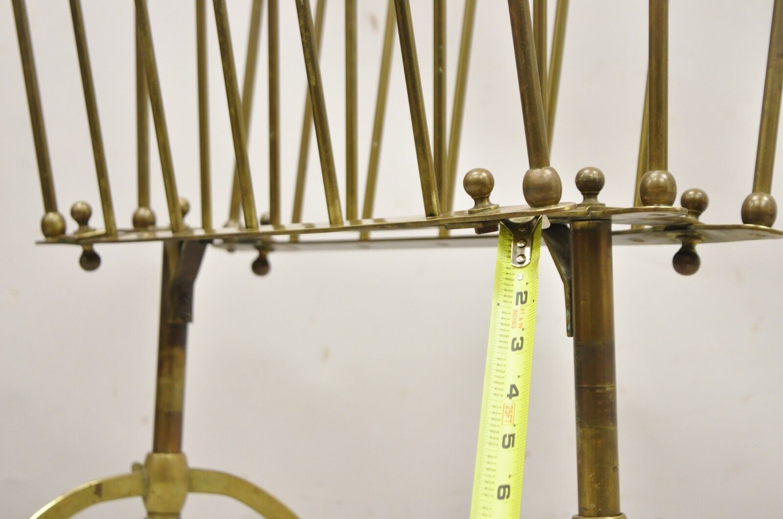 Vintage A. Ravenel Paris French Mid Century Modern Brass Magazine Rack Stand