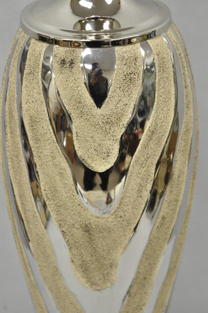 Contemporary Modern Silver & Gold Ceramic "Allegheny" Table Lamp by Uttermost