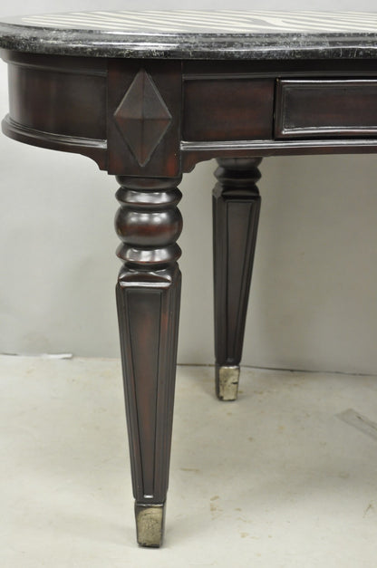 Seven Seas by Hooker Furniture Zebra Tessellated Stone Kidney Shaped Table Desk