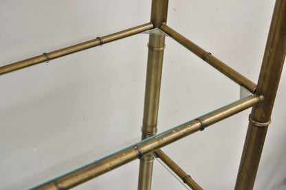 Vtg Hollywood Regency Faux Bamboo Steel Metal Gold 6 Tier Etagere Shelf Bookcase