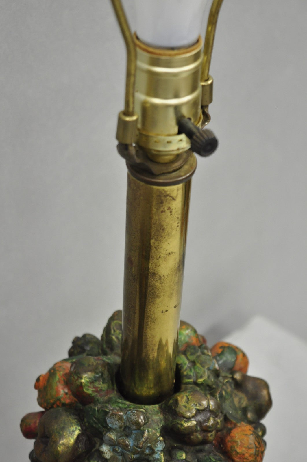 Armor Bronze Co Victorian Flower Fruit Basket Bouquet Small Table Lamps - a Pair