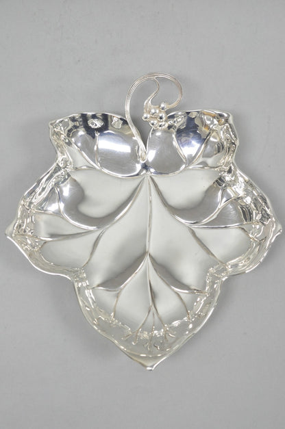 Vintage WMF Germany Large Silver Plated Maple Leaf 12" Trinket Candy Dish Bowl
