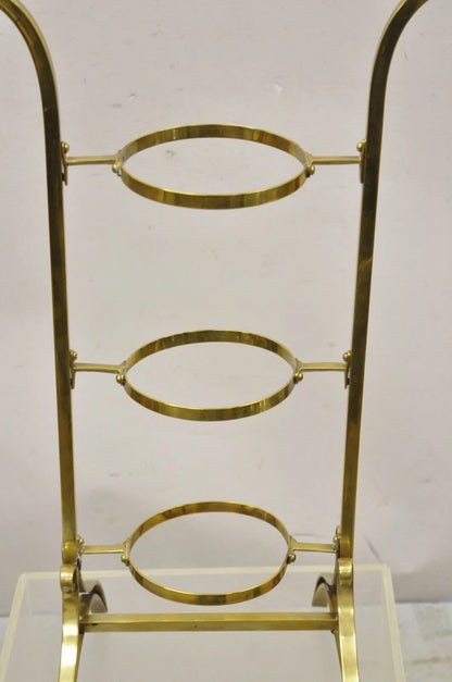 Vintage Italian Mid Century Modern Brass 3 Tier Muffin Pastry Cake Stand