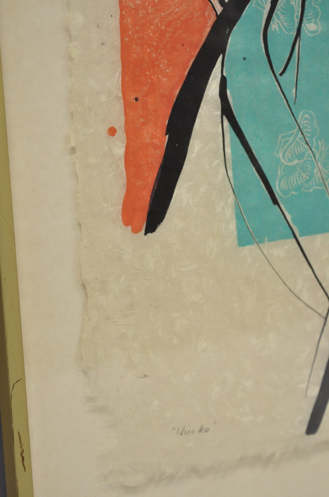 Vintage Robert Kushner 1986 Signed Lithograph Print "Hiroko" for Brooklyn Museum