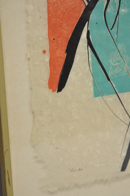 Vintage Robert Kushner 1986 Signed Lithograph Print "Hiroko" for Brooklyn Museum