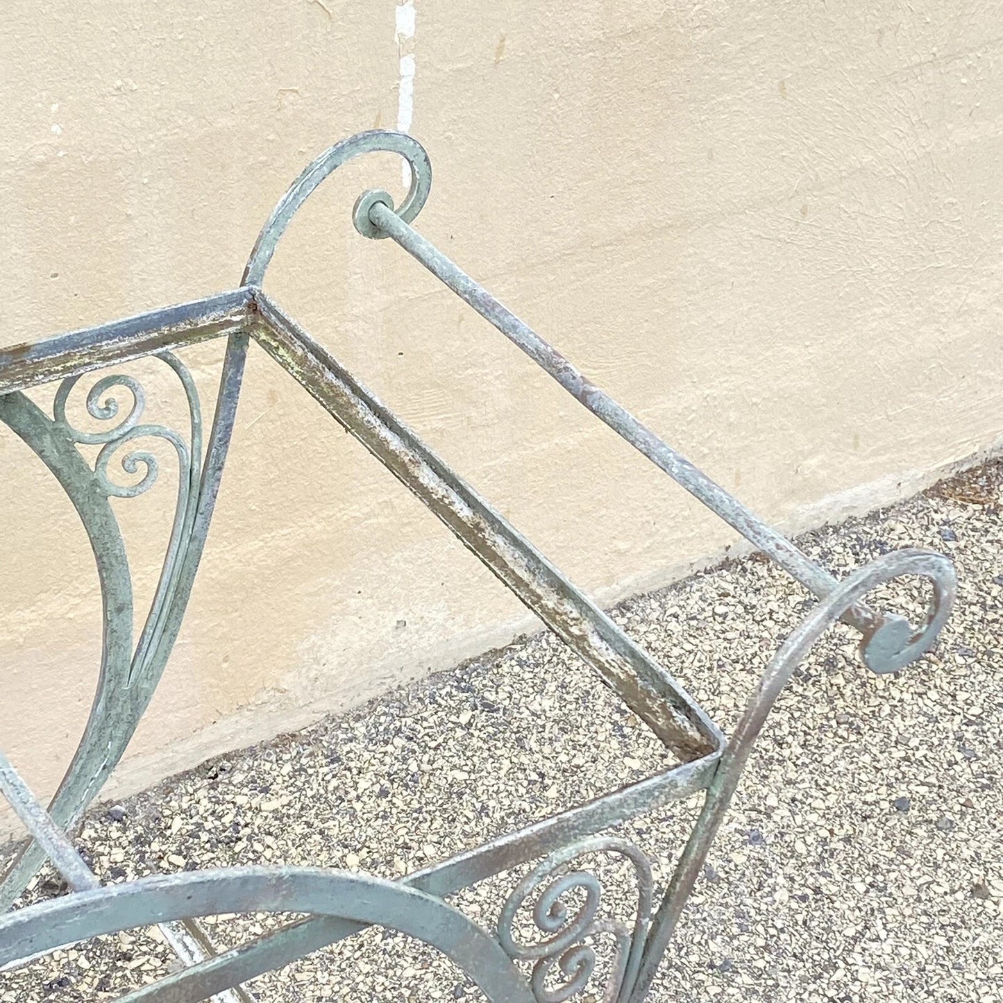 Antique Salterini Mt Vernon Wrought Iron Art Nouveau Patio Serving Bar Tea Cart