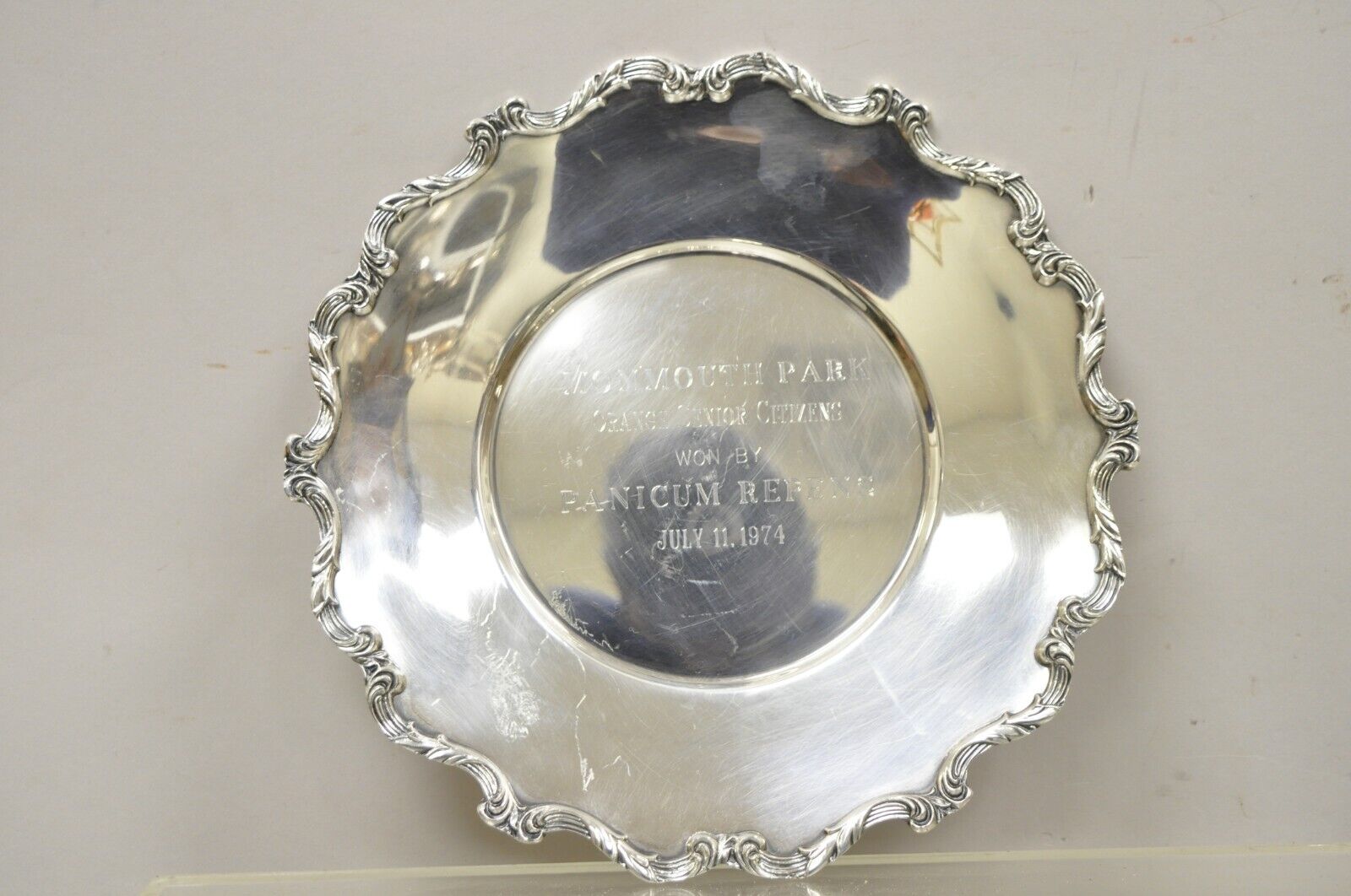 Vintage Wallace 1125 Silver Plated Monmouth Park Award Plates