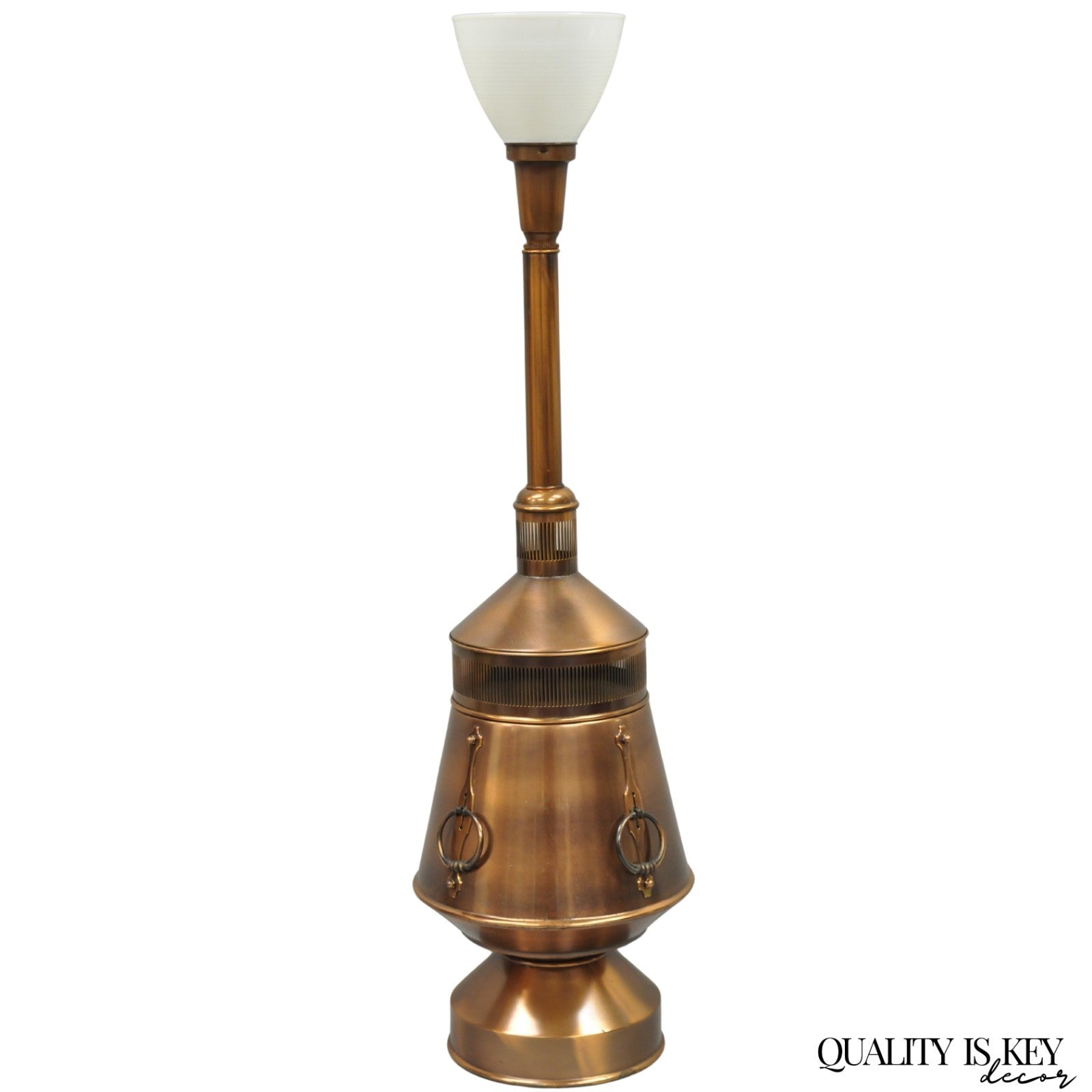Vintage Industrial Mid Century Modern Copper Metal "Ship Turbine" Table Lamp
