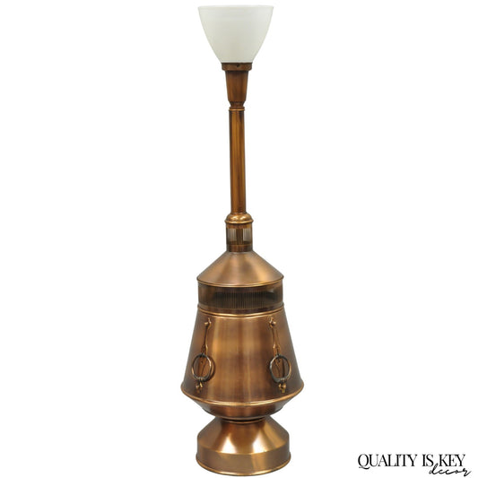Vintage Industrial Mid Century Modern Copper Metal "Ship Turbine" Table Lamp
