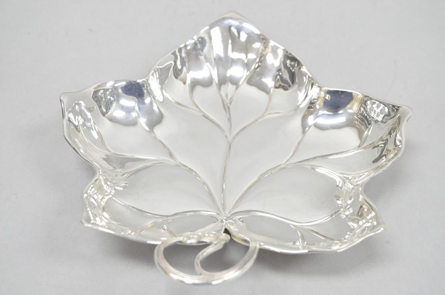 Vintage WMF Germany Large Silver Plated Maple Leaf 12" Trinket Candy Dish Bowl