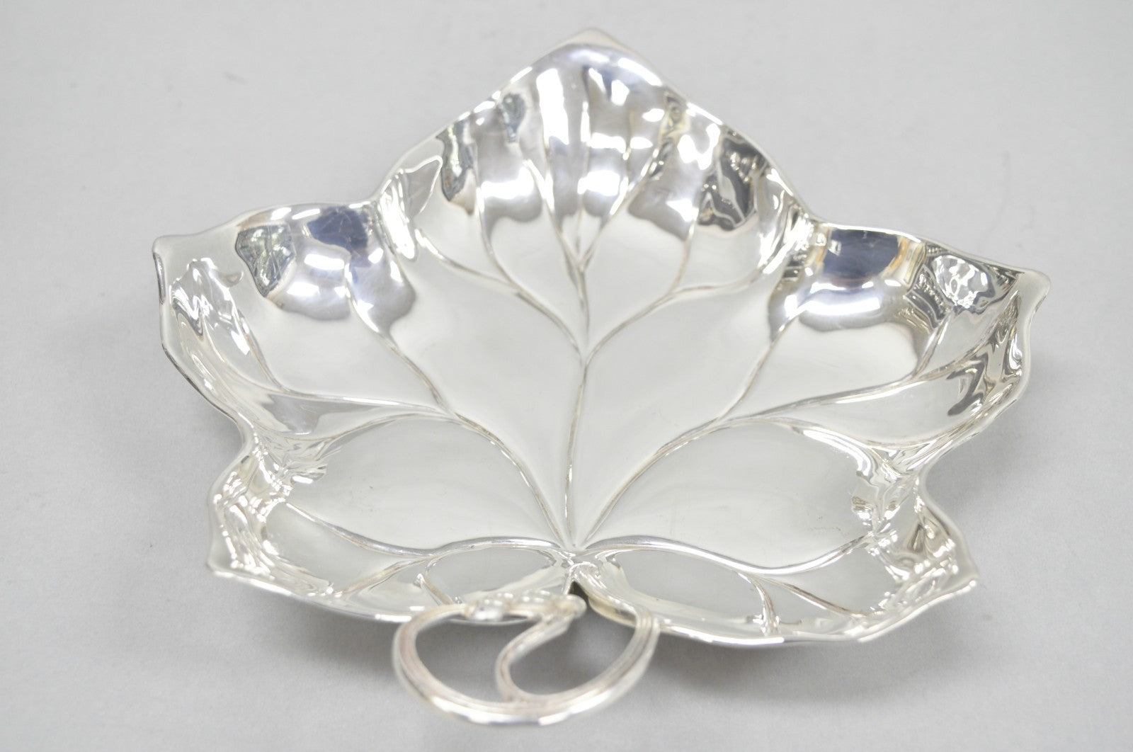 Vintage WMF Germany Large Silver Plated Maple Leaf 12" Trinket Candy Dish Bowl