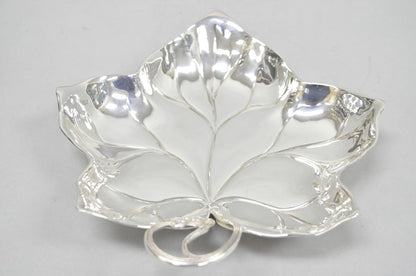Vintage WMF Germany Large Silver Plated Maple Leaf 12" Trinket Candy Dish Bowl