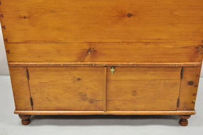 19th C. French Country Primitive Pine Wood 2 Tier Dovetailed Farmhouse Dough Box
