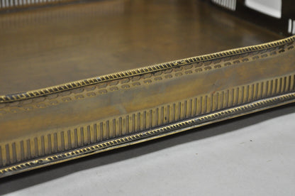 Contemporary Large Burnished Brass Serving Platter Butlers Bar Tray on Feet