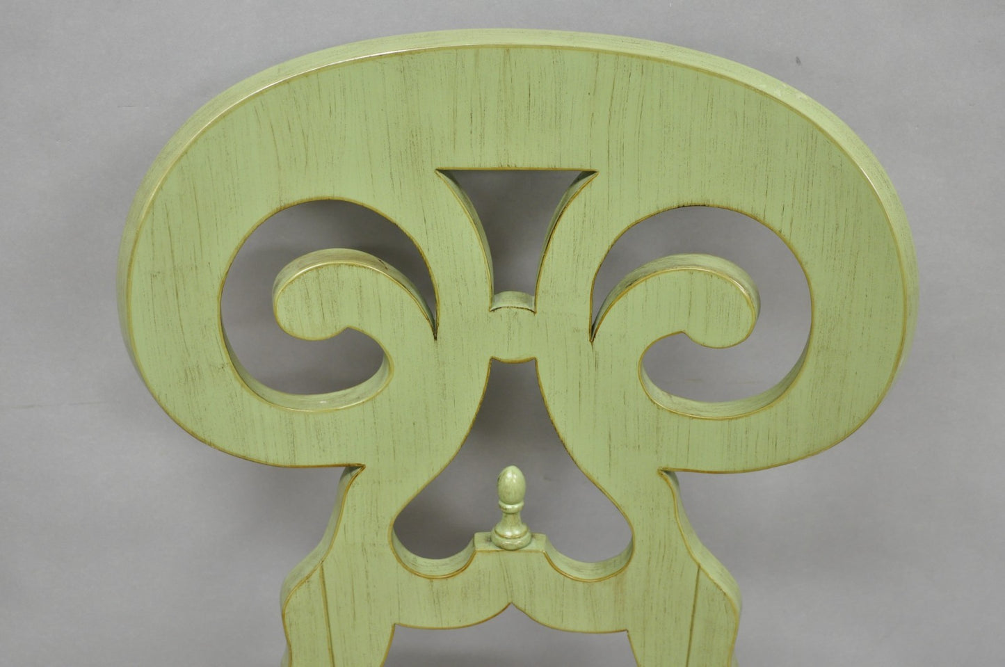 Contemporary Regency Style Red Green Yellow Scroll Back Dining Chairs - Set of 8