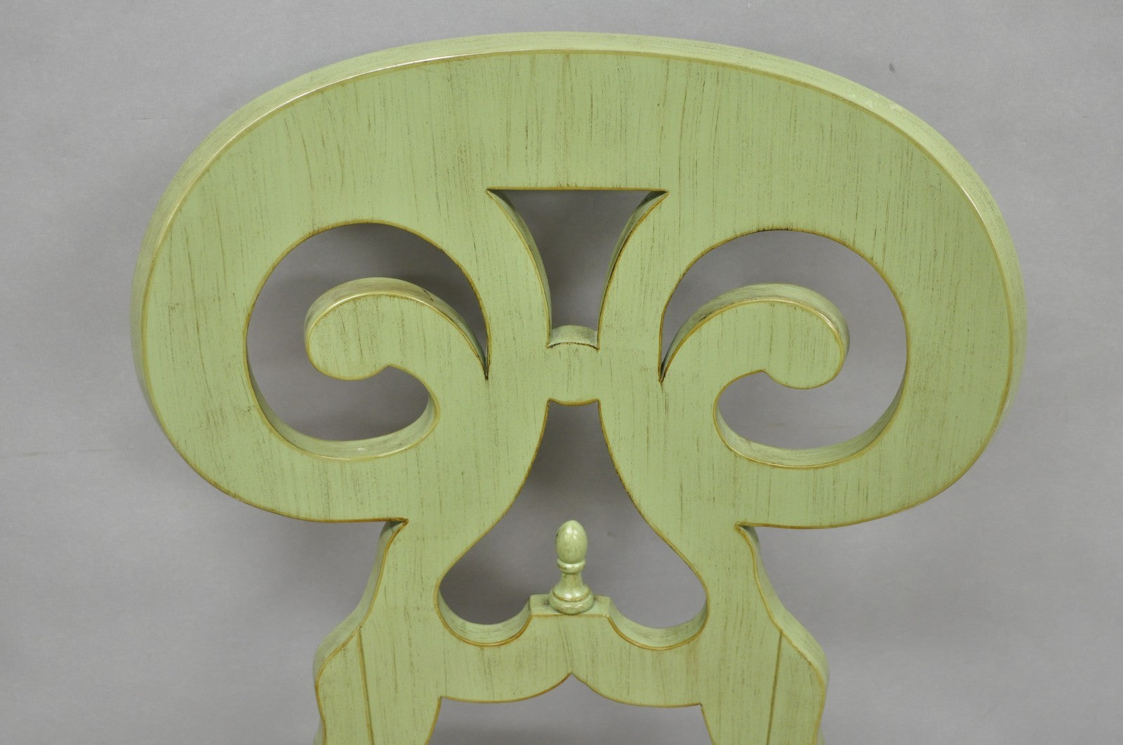 Contemporary Regency Style Red Green Yellow Scroll Back Dining Chairs - Set of 8