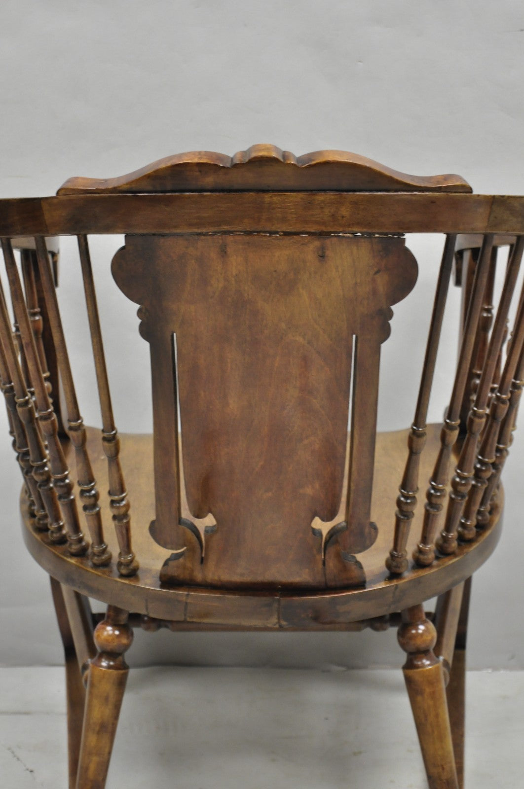 Antique American Victorian Carved Walnut Spindle Back Rocker Rocking Chair