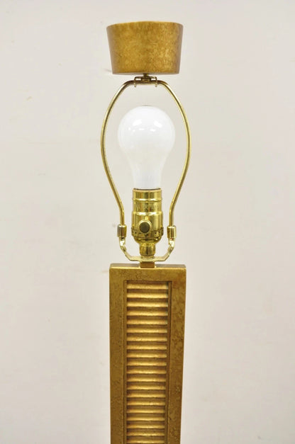 Decorator Fine Art Lamps Gold Gilt Metal Skyscraper Modern Floor Lamps - a Pair