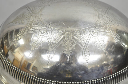 Antique English Edwardian Large Silver Plated Roll Top Warmer Chafing Dish