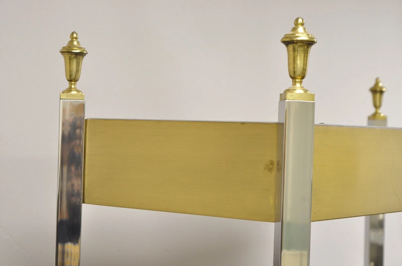 Vintage Mid Century Modern Lighted Chrome & Brass Etagere Display Shelf Curio