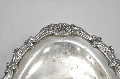 Vintage Victorian Style Silver Plated Oval 13.5" Trinket Serving Dish (A)