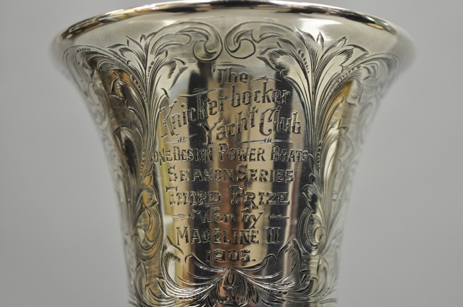Knickerbocker Yacht Club 1905 Power Boats Trophy Gorham Sterling Silver Decanter