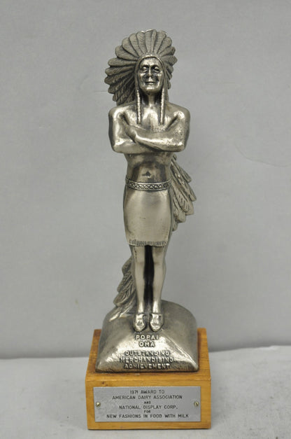 Vintage 1970s POPAI OMA Store Display Award Trophy Native American Chief Figure