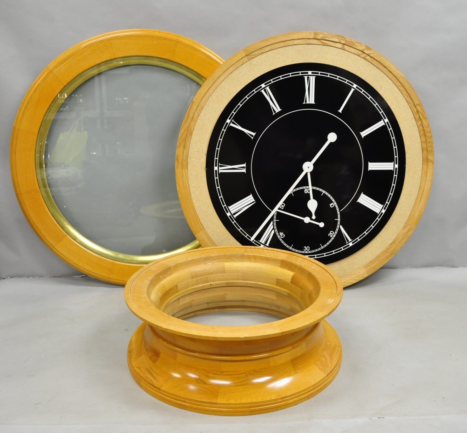 Vintage 1978 Paul Persoff Design Large 48" Custom Working Clock Coffee Table