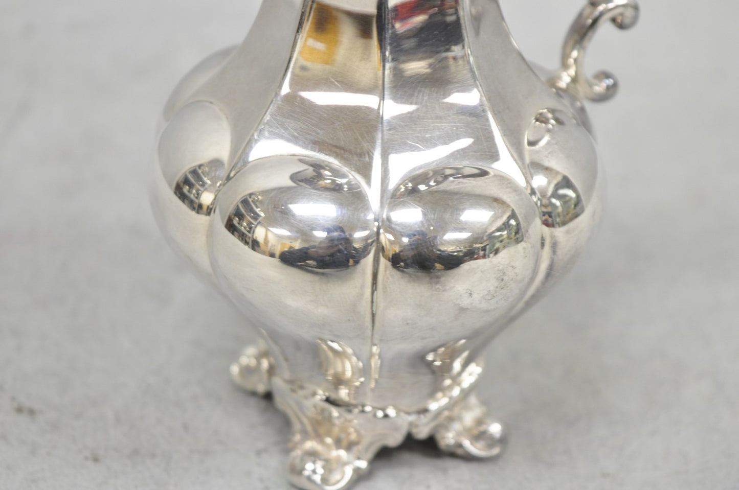 Vintage Victorian Silver Plated Bulbous Footed Tea Coffee Creamer Pot