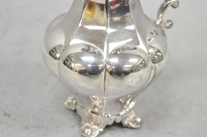 Vintage Victorian Silver Plated Bulbous Footed Tea Coffee Creamer Pot