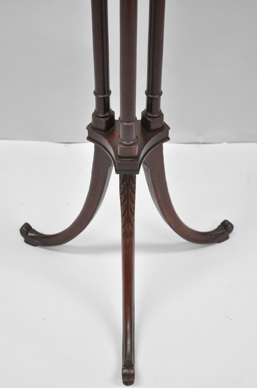 Vintage Mersman Regency Style Mahogany 46" Tall Pedestal Plant Stand Table