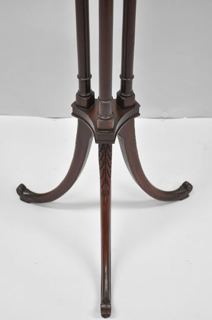 Vintage Mersman Regency Style Mahogany 46" Tall Pedestal Plant Stand Table