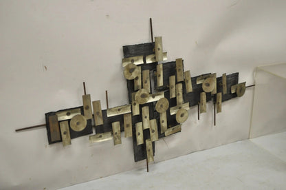 Mid Century Modern Brutalist Steel Metal 48" Wall Sculpture after Curtis Jere