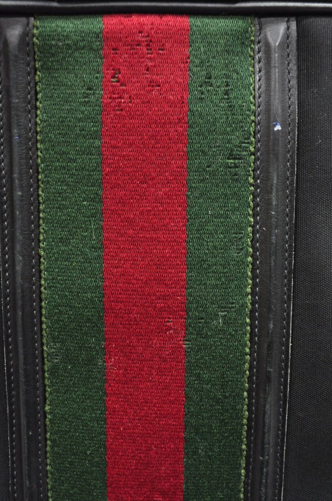 Vintage Gucci Black Canvas & Leather Suitcase Luggage Travel Bag Set - 2 Pcs