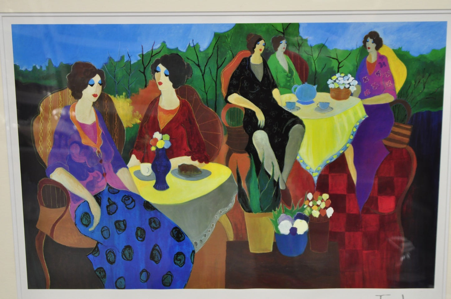 Itzchak Tarkay 2005 "Morning Social" Seriolithograph Signed and Framed w/ COA