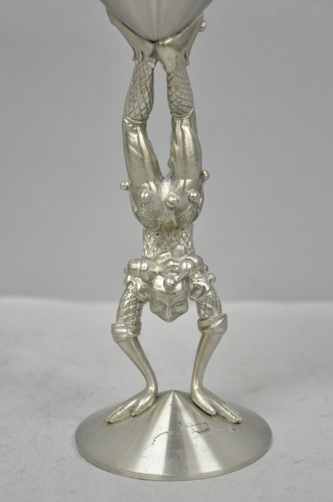Vintage Royal Order of Jesters Figural Pewter Metal Award Goblet Chalice
