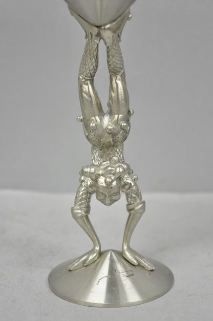 Vintage Royal Order of Jesters Figural Pewter Metal Award Goblet Chalice