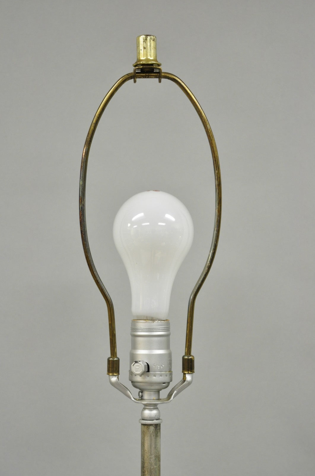 Vintage Brutalist Silver Gold Leaf Sculptural Ceramic Large Abstract Table Lamp
